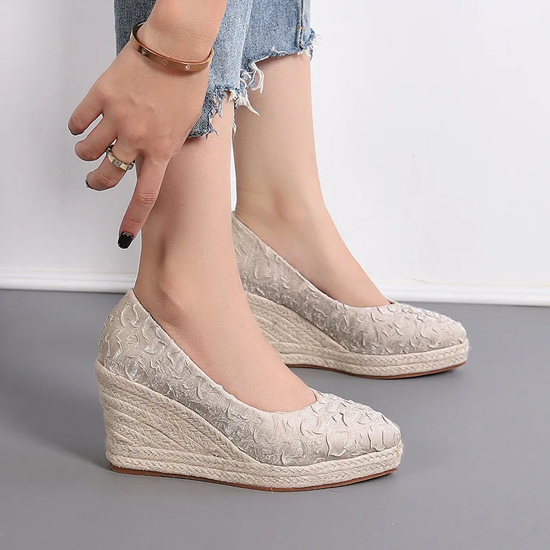 Wedge Espadrille Women - 8cm Größe 34-42 Atmungsaktive Bequeme Blumenmuster