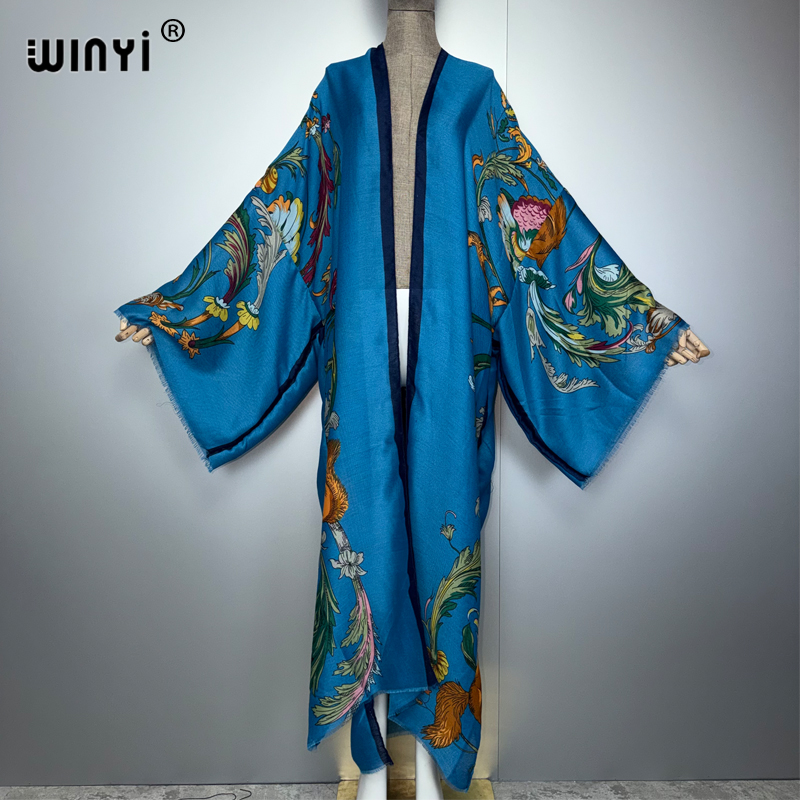 Cover Up Kaftan - WINYI Afrika Boho Kimono Maxikleid Strand-Überwurf