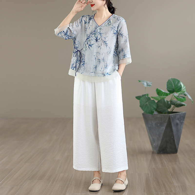 Elegantes Baumwoll-Leinen-Set  – Linen Pant Wide Bewertung und Preis