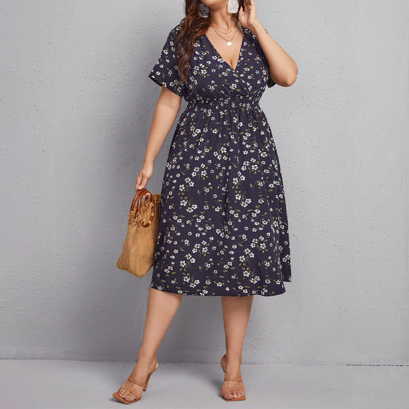 Damenkleid in Übergröße, A-Lin – Romper Floral Print Bewertung und Preis