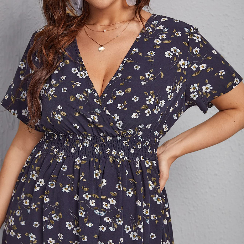 Damenkleid in Übergröße, A-Lin – Romper Floral Print Bewertung und Preis