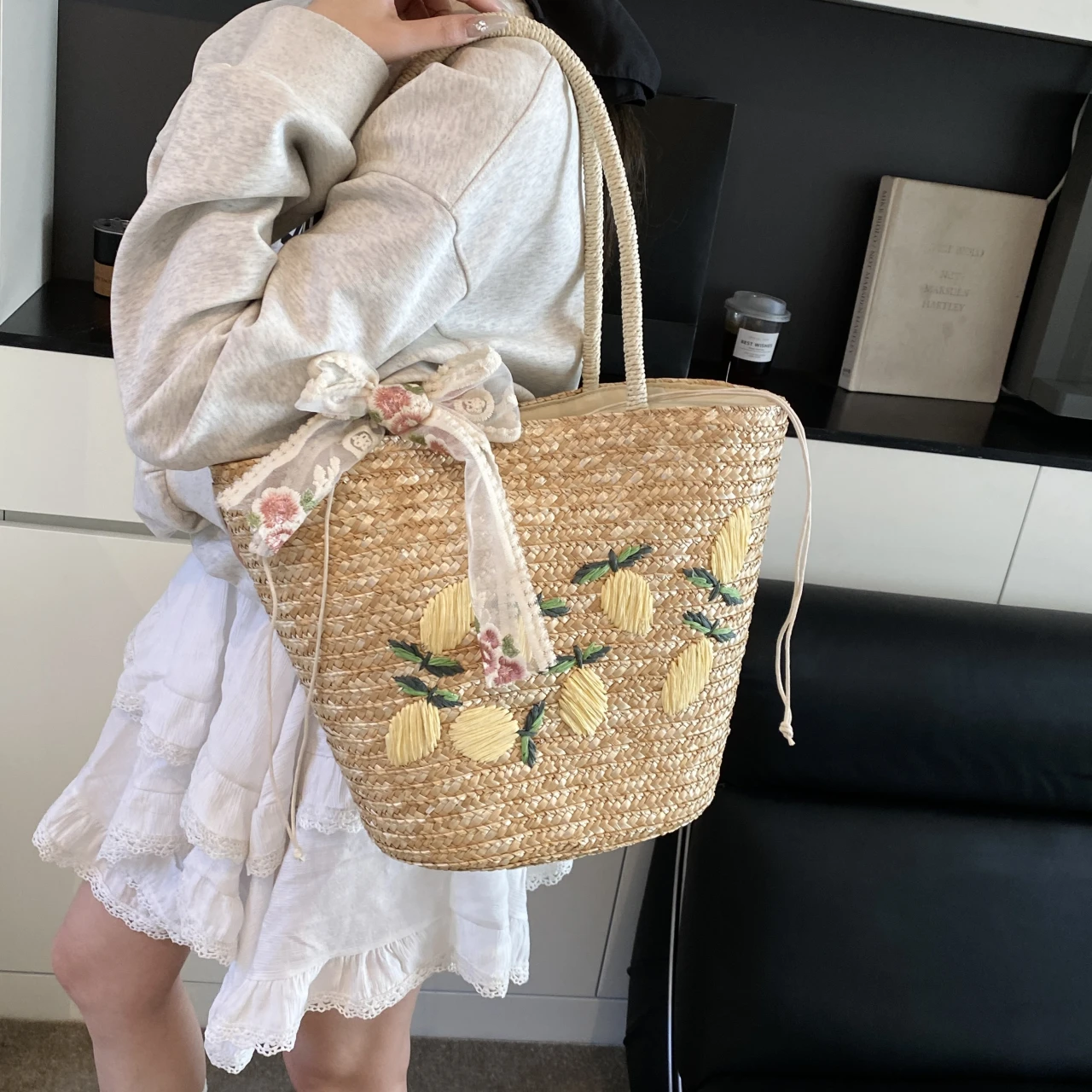Große Kapazität Strand Umhänge – Crochet Bag Raffia Bewertung und Preis