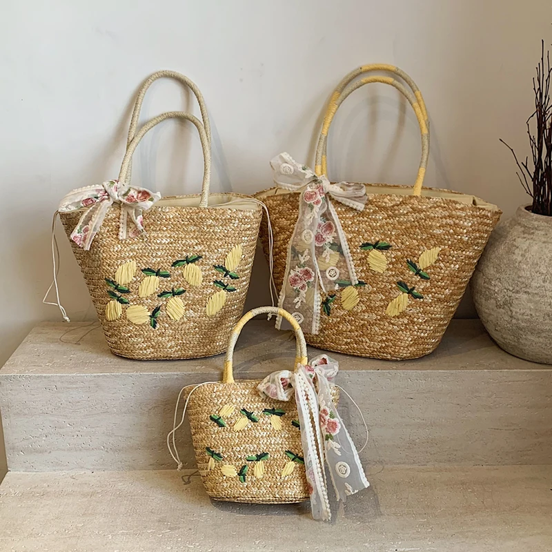 Große Kapazität Strand Umhänge – Crochet Bag Raffia Bewertung und Preis