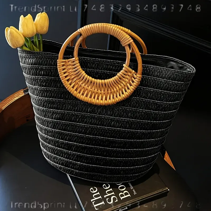 Damen Sommer Gewebte Papiertas – Tote Bag Beach Bewertung und Preis