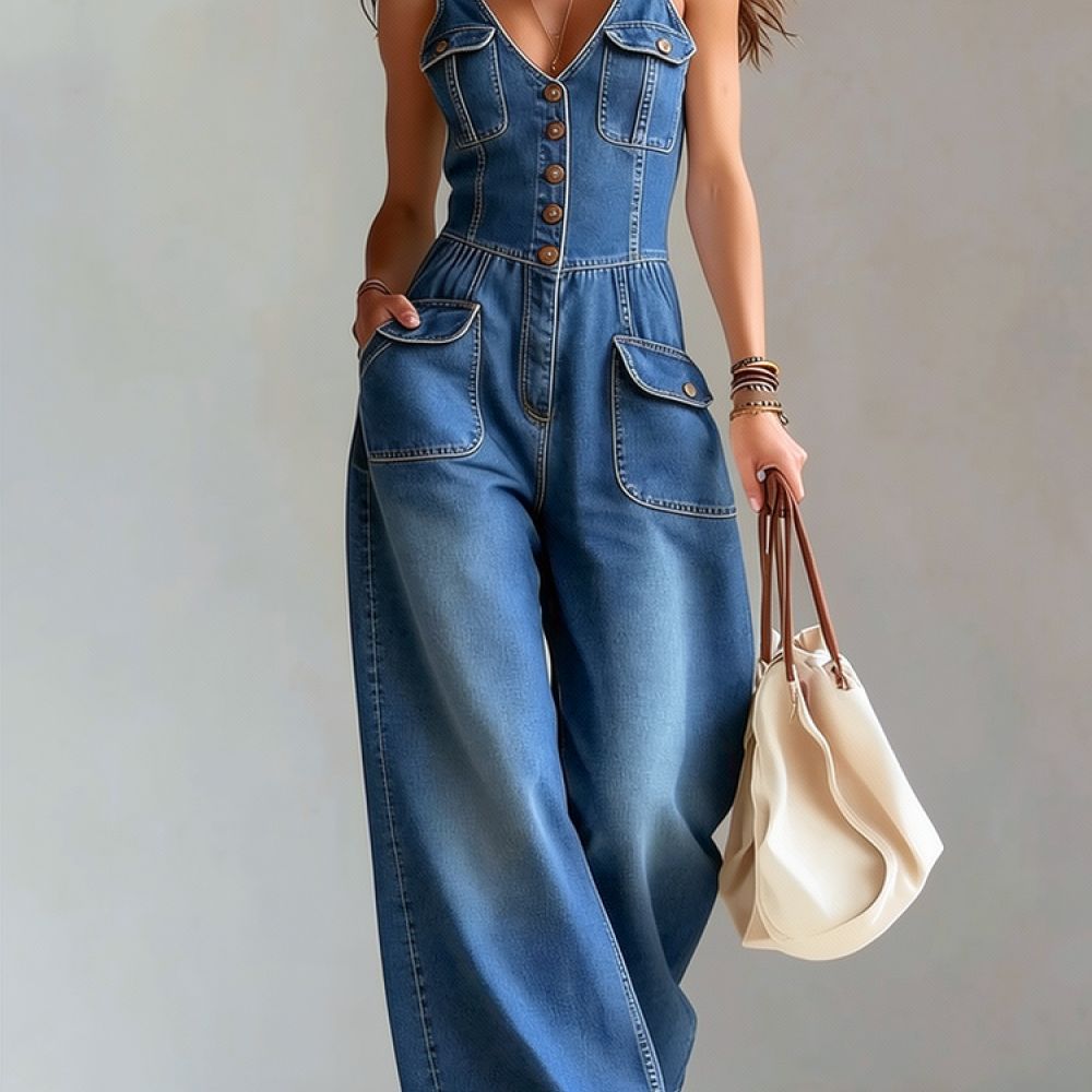 Damen Casual Washed Denim Jump – Jumpsuit Linen Relaxed Bewertung und Preis