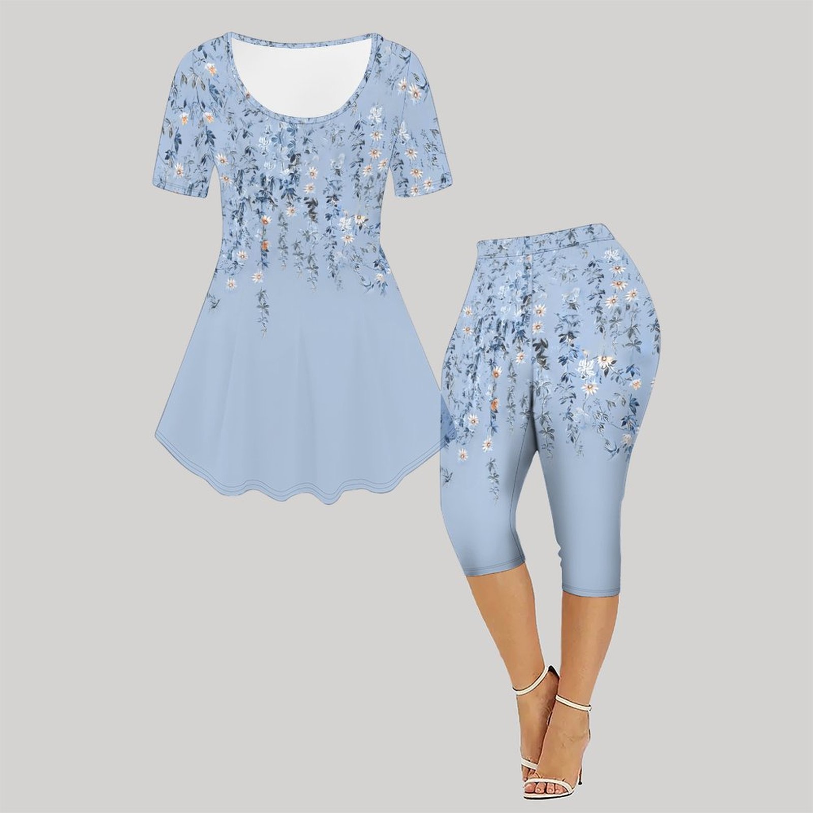 2-teiliges Set mit Vintage-Pri – Romper Floral Print Bewertung und Preis