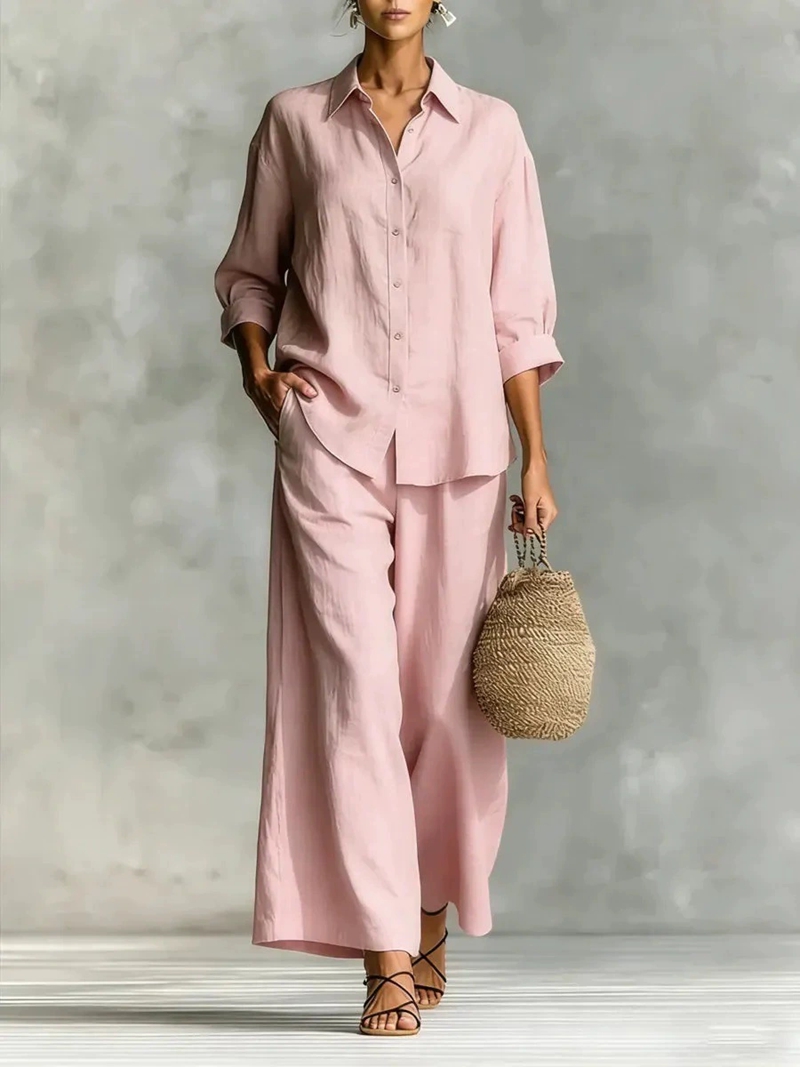 Damen Neues 7-Ärmel-Shirt & We – Linen Pant Wide Bewertung und Preis