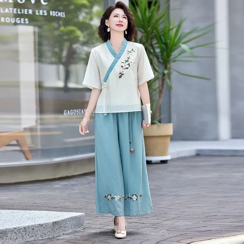 Neues zweiteiliges Leinen-Set  – Linen Pant Wide Bewertung und Preis