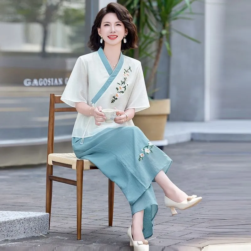 Neues zweiteiliges Leinen-Set  – Linen Pant Wide Bewertung und Preis
