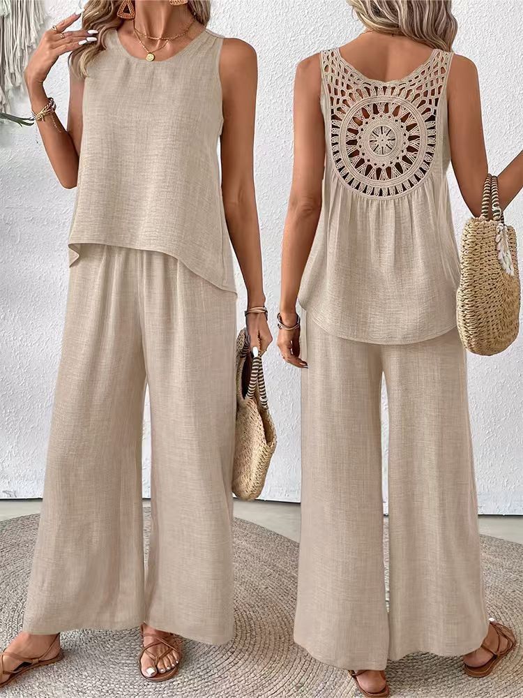 Zweiteiliges Damen-Set mit Ein – Linen Pant Wide Bewertung und Preis