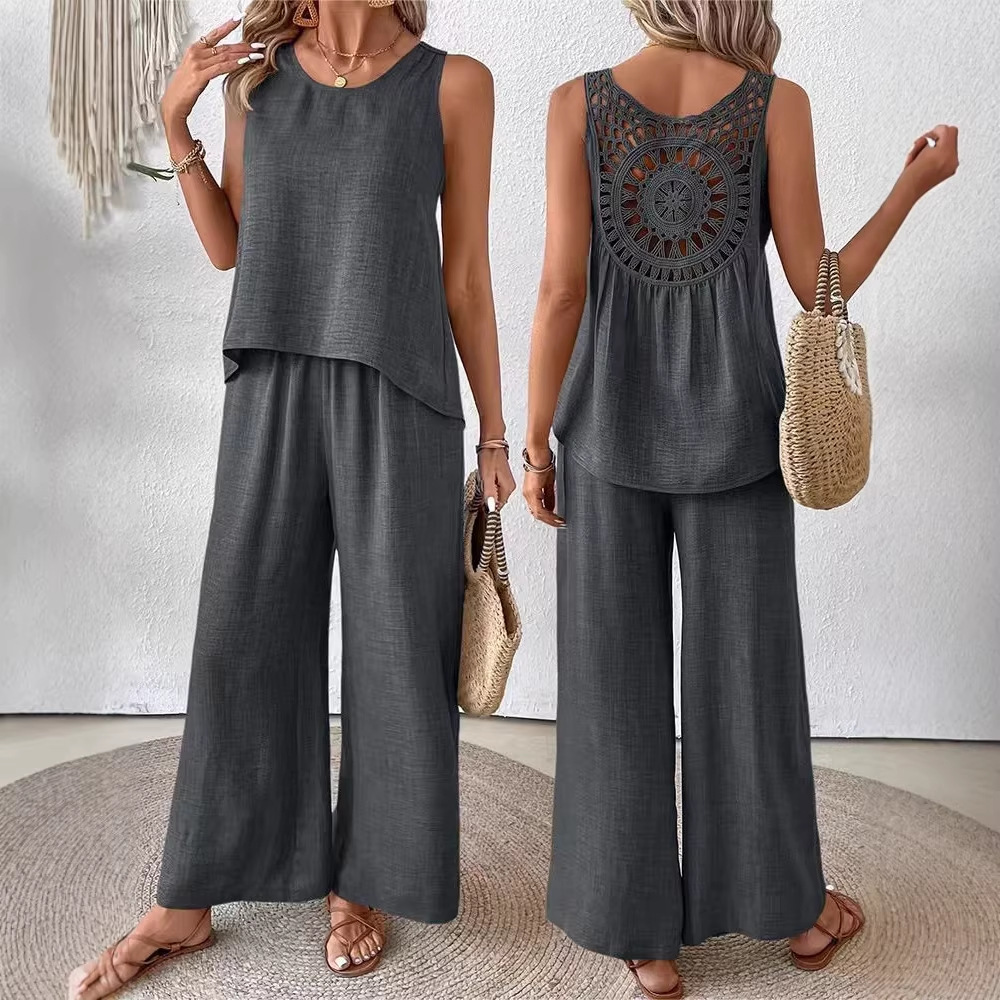 Zweiteiliges Damen-Set mit Ein – Linen Pant Wide Bewertung und Preis