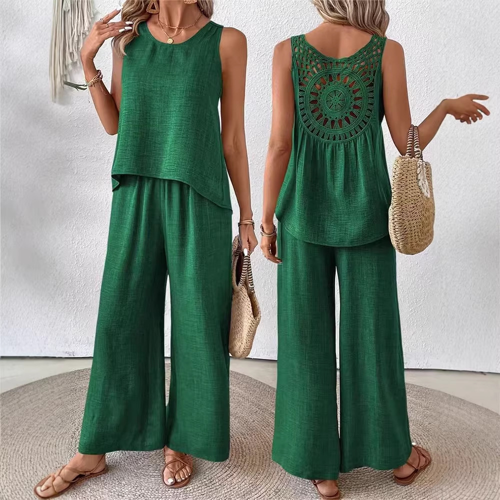 Zweiteiliges Damen-Set mit Ein – Linen Pant Wide Bewertung und Preis