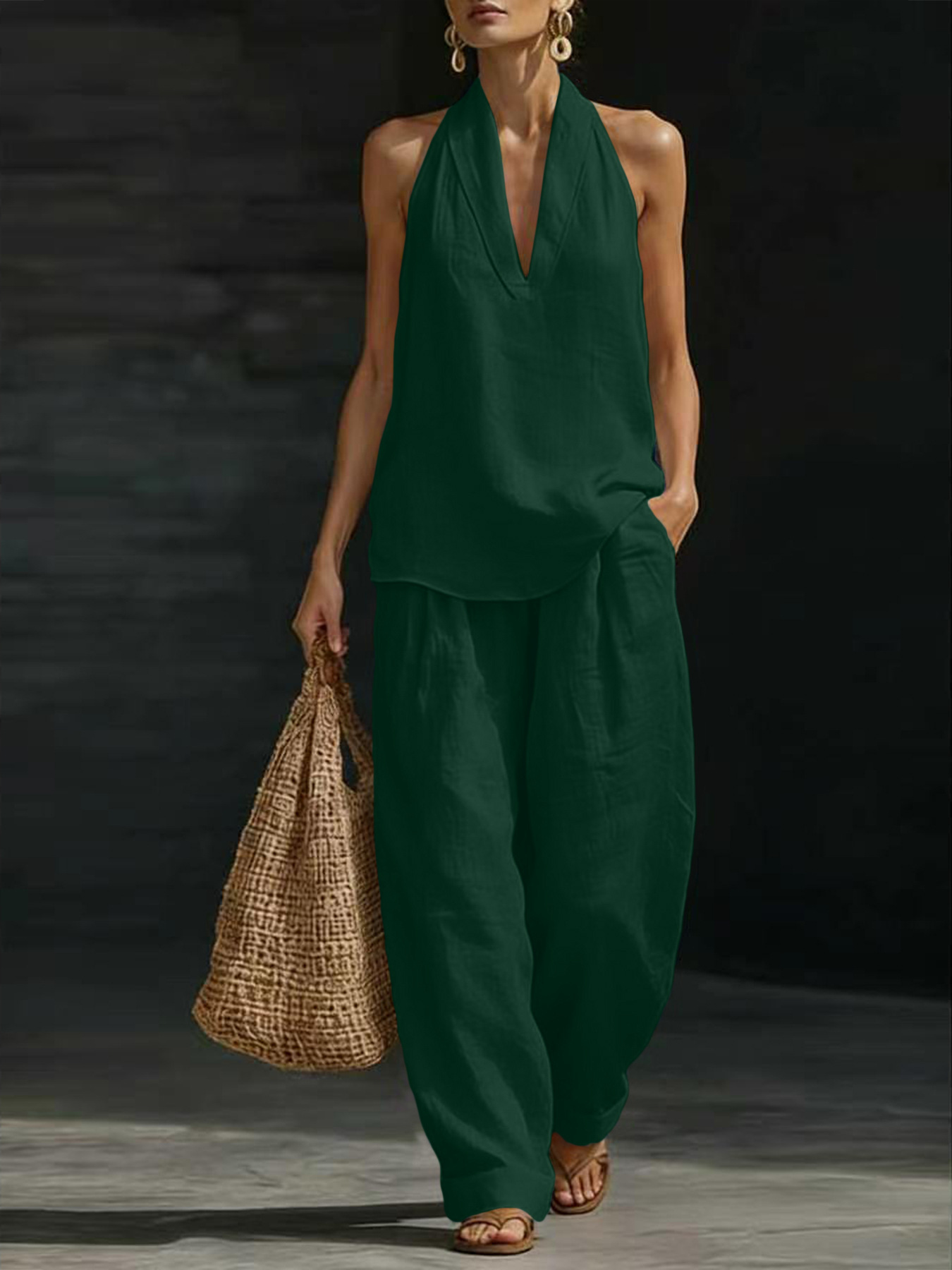 Damen Leinen 2-Teiliges Outfit – Linen Pant Wide Bewertung und Preis