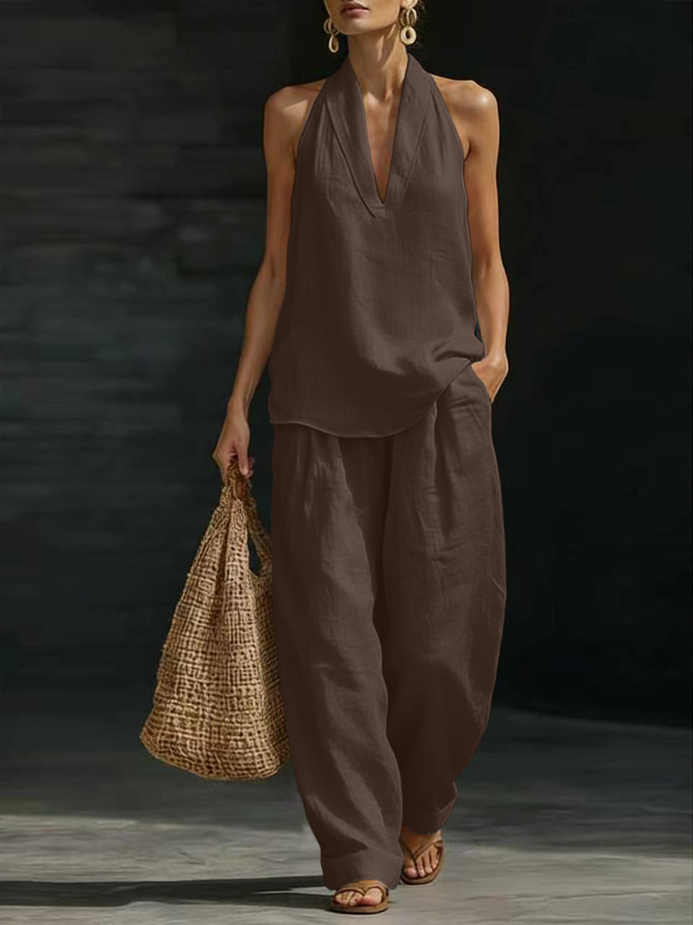 Damen Leinen 2-Teiliges Outfit – Linen Pant Wide Bewertung und Preis
